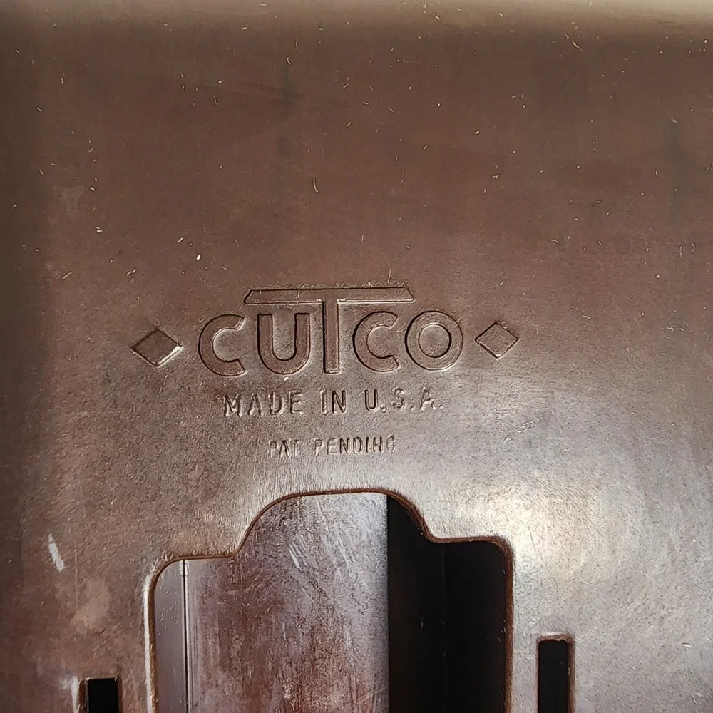 Vtg Cutco Brown Bakelite 6-Slot Knife Holder‎ Storage Wall-Mount/Drawer Rack